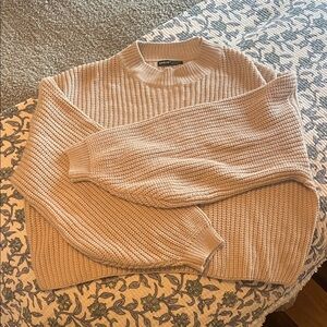 SHEIN Classic Tan Crew Neck Sweater